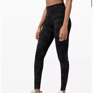 Lululemon fast and free high rice tight heritage camo deep coat multi legging